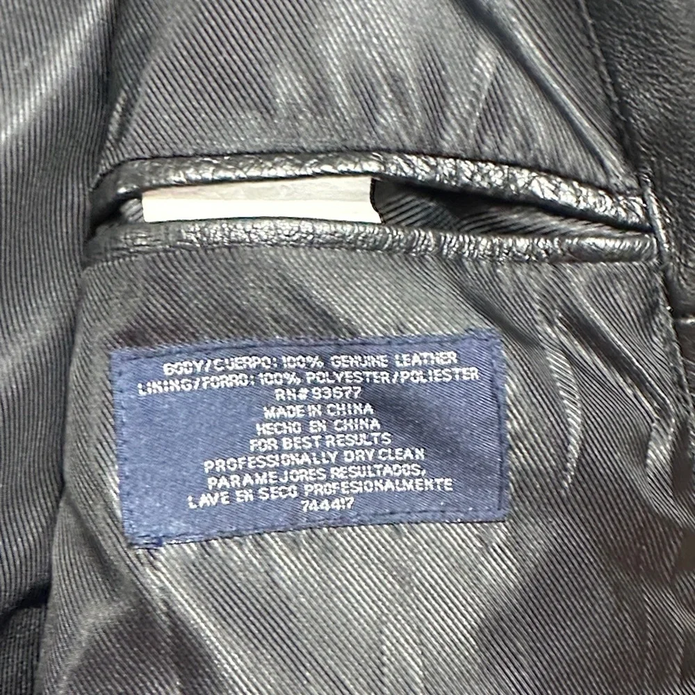 Stafford Executive Black Genuine Leather Men's Blazer Jacket RN93677 Sz‎ M